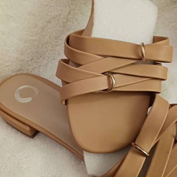 Journee Collection Brown Strap Sandal - Picture 5 of 7